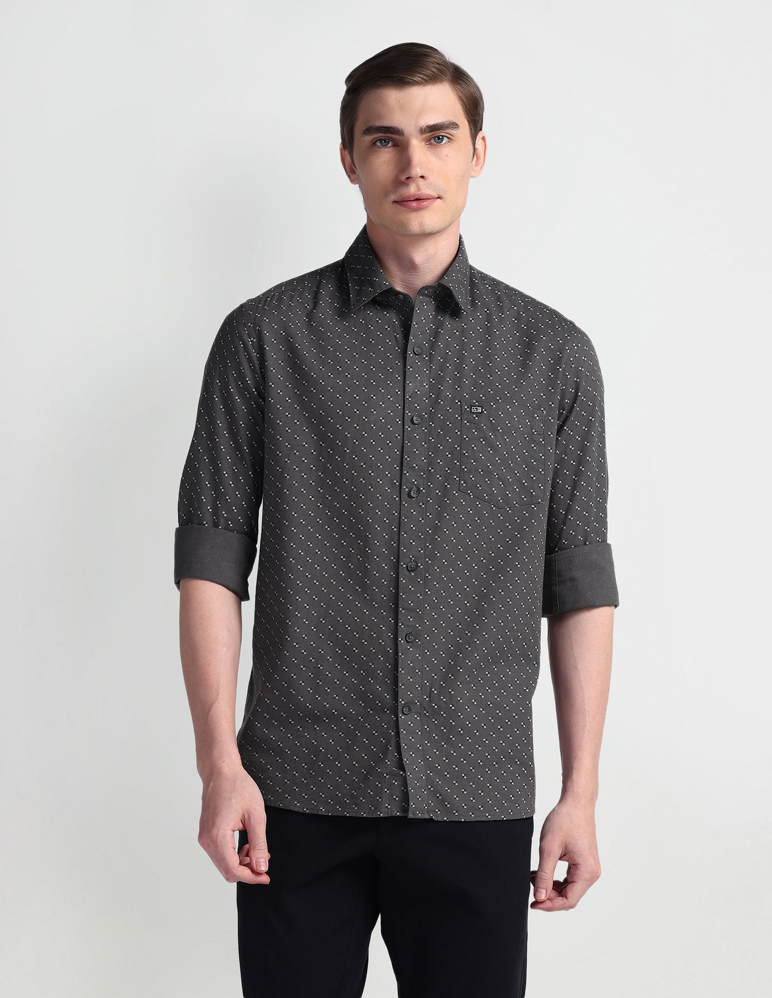 Arrow Sport All Over Print Manhattan Slim Fit Shirt