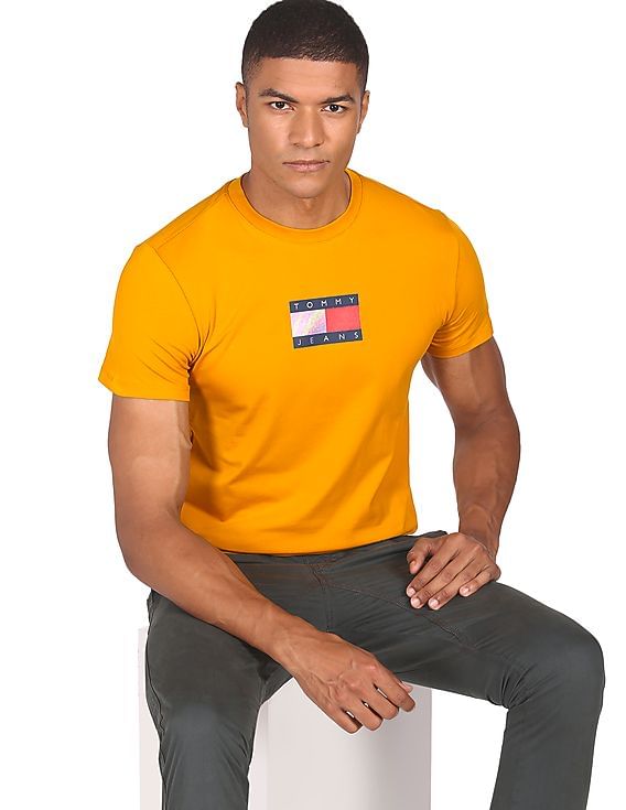 Mustard tommy hilfiger t shirt Clearance