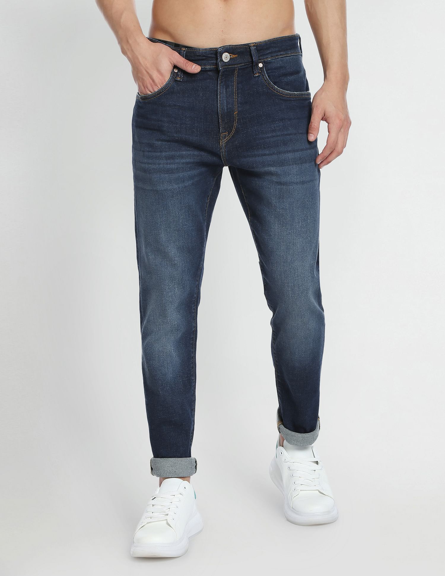 Flying Machine Stone Wash Slim Tapered Fit Jeans