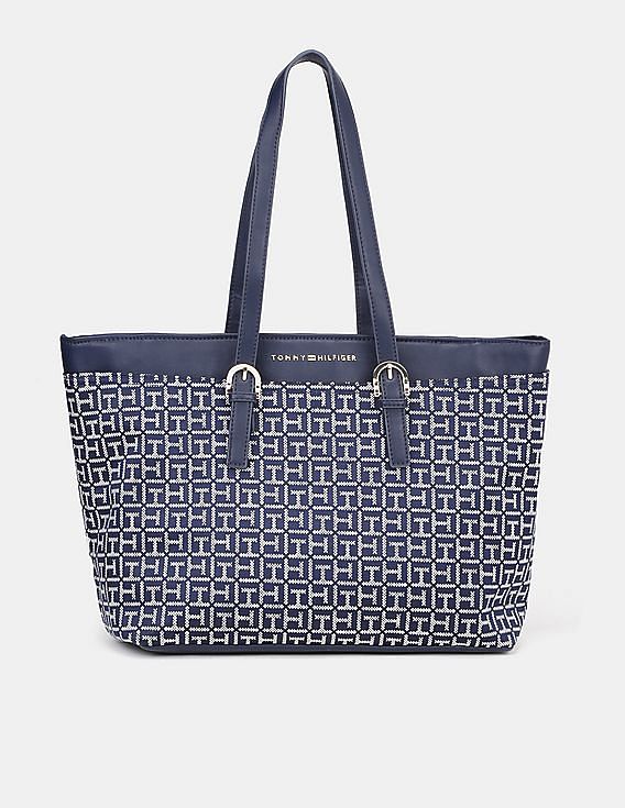 NEW Tommy Hilfiger Sutton Jacquard Tote, Navy/White/Red outlets NWT