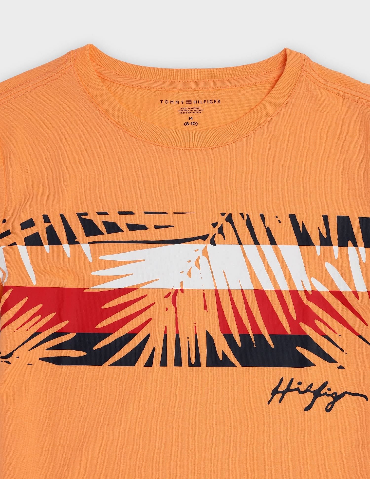 Tommy Hilfiger Kids Boys Printed Regular Fit Cotton T-Shirt