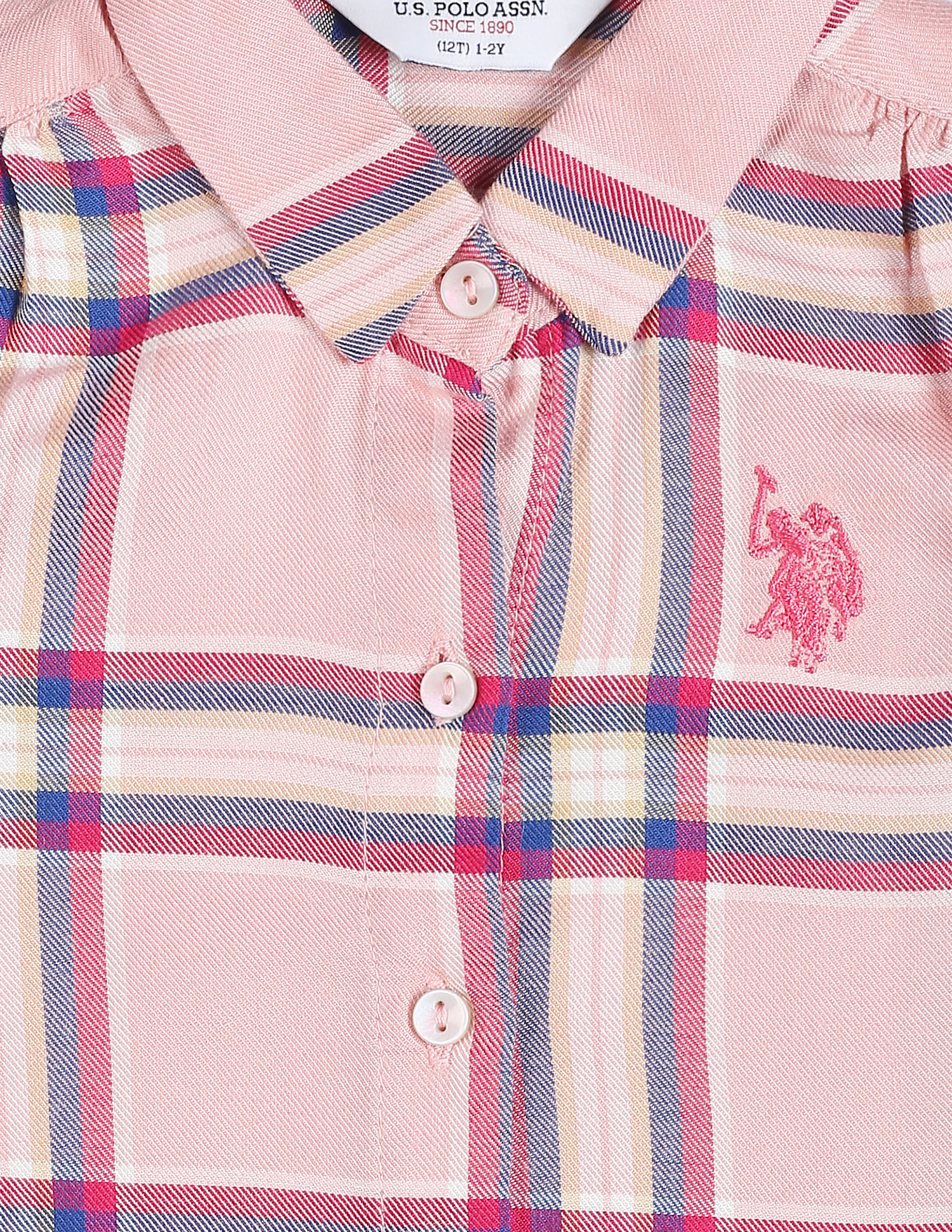 U.S. Polo Assn. Kids Tartan Check Viscose Top
