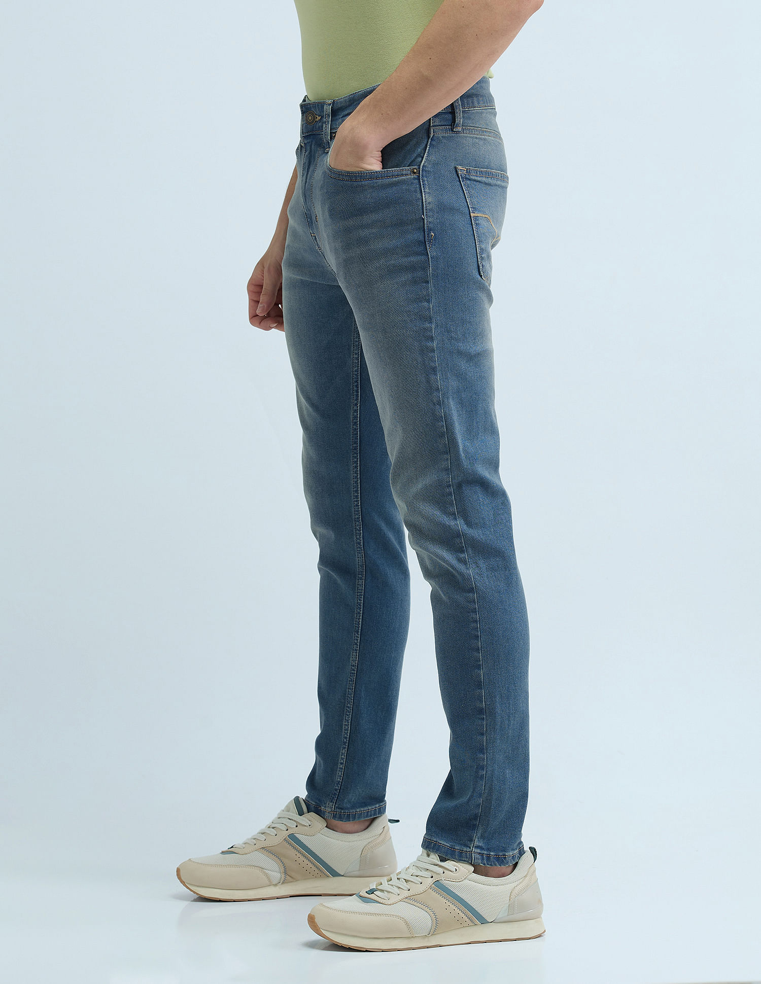 Flying Machine Slash Slim Tapered Washed Jeans