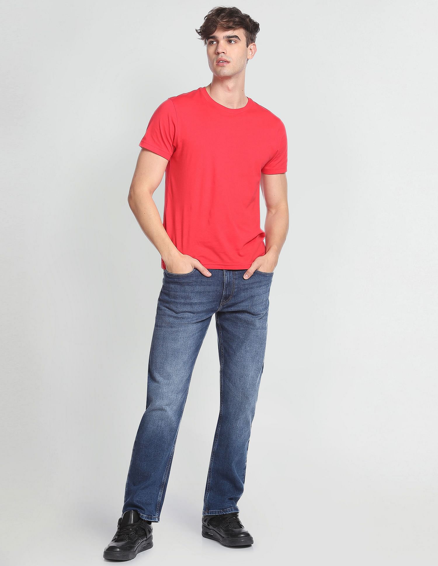 Flying Machine Stone Wash F-Jango Straight Fit Jeans