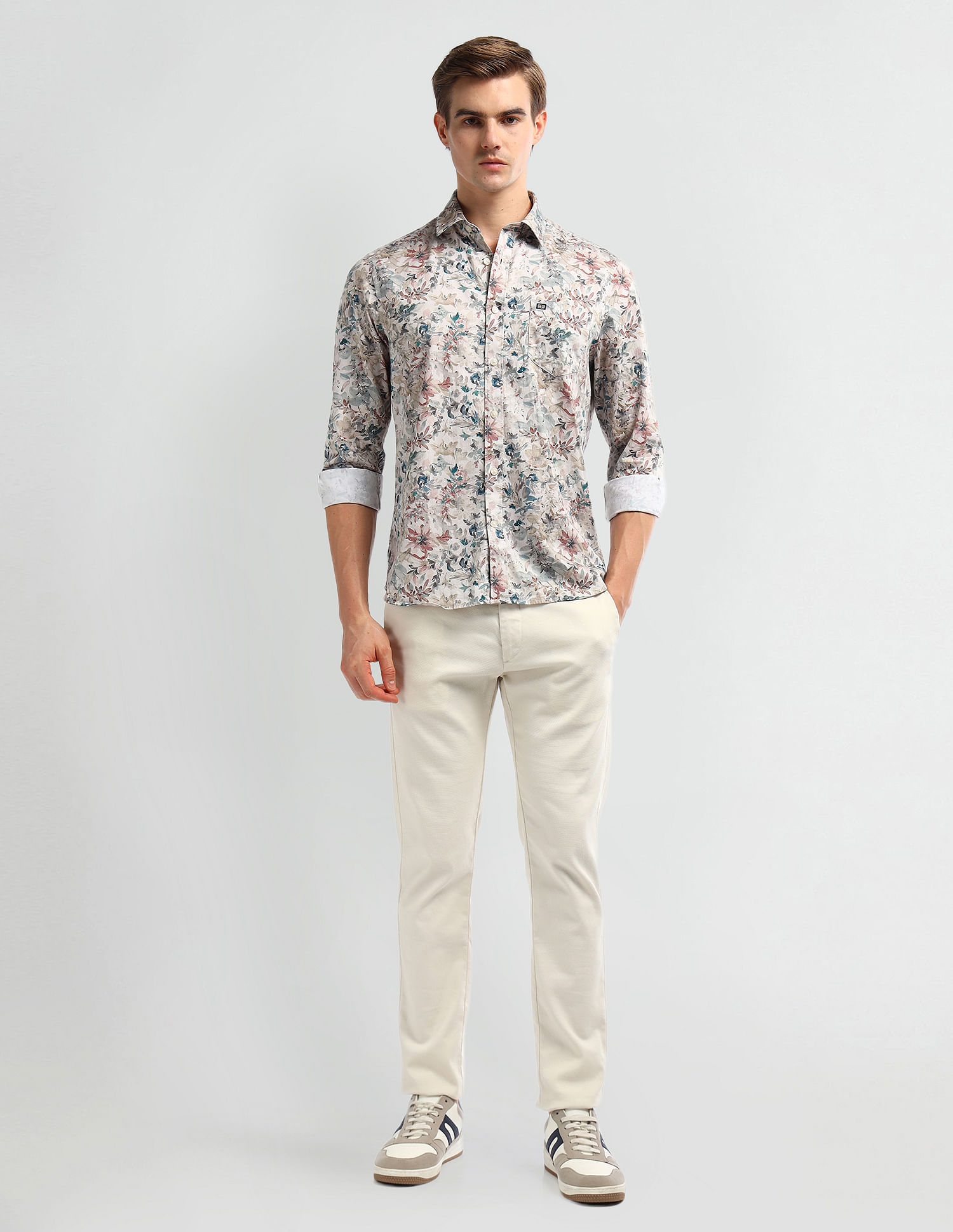Arrow Sport Floral Print Cotton Shirt