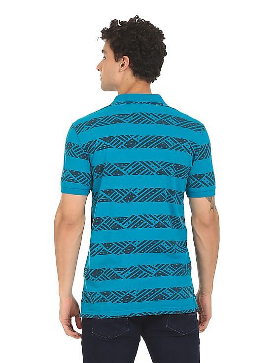 U.S. Polo Assn. Denim Co. Ribbed Collar Printed Polo Shirt