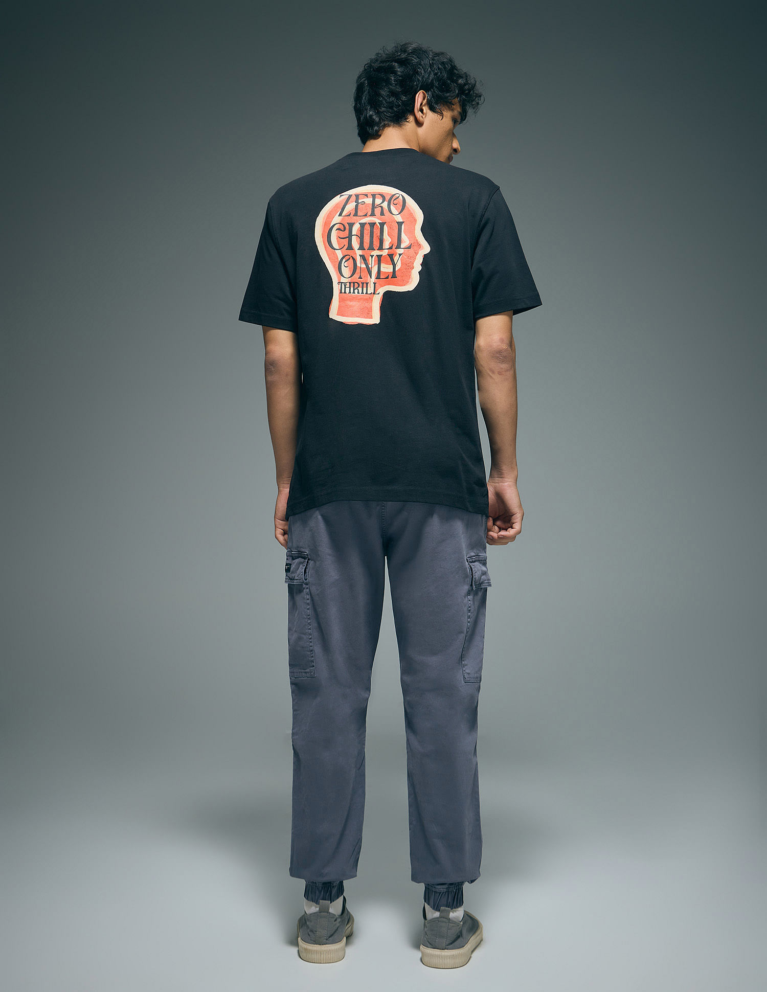Flying Machine Mid Rise Solid Cargo Joggers