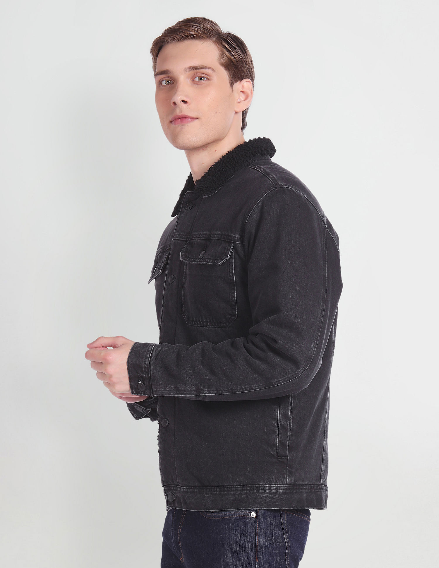 Buy Men's Black Washed Denim Jacket Online at Bewakoof-sgquangbinhtourist.com.vn
