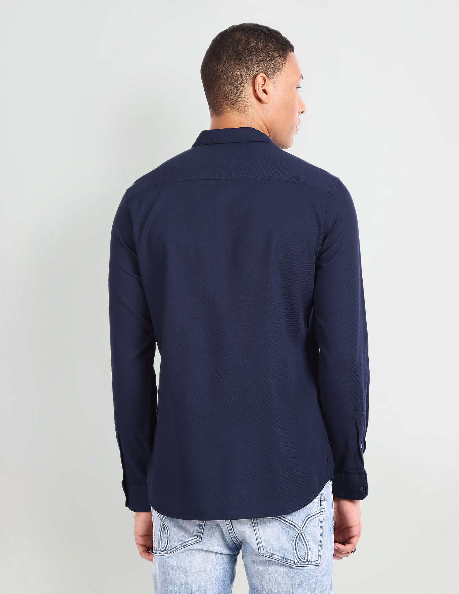 Flying Machine Patterned Dobby Slim Fit Shirt