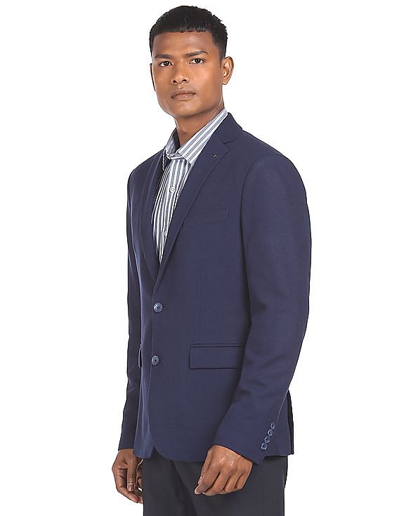 Mens navy best sale textured blazer