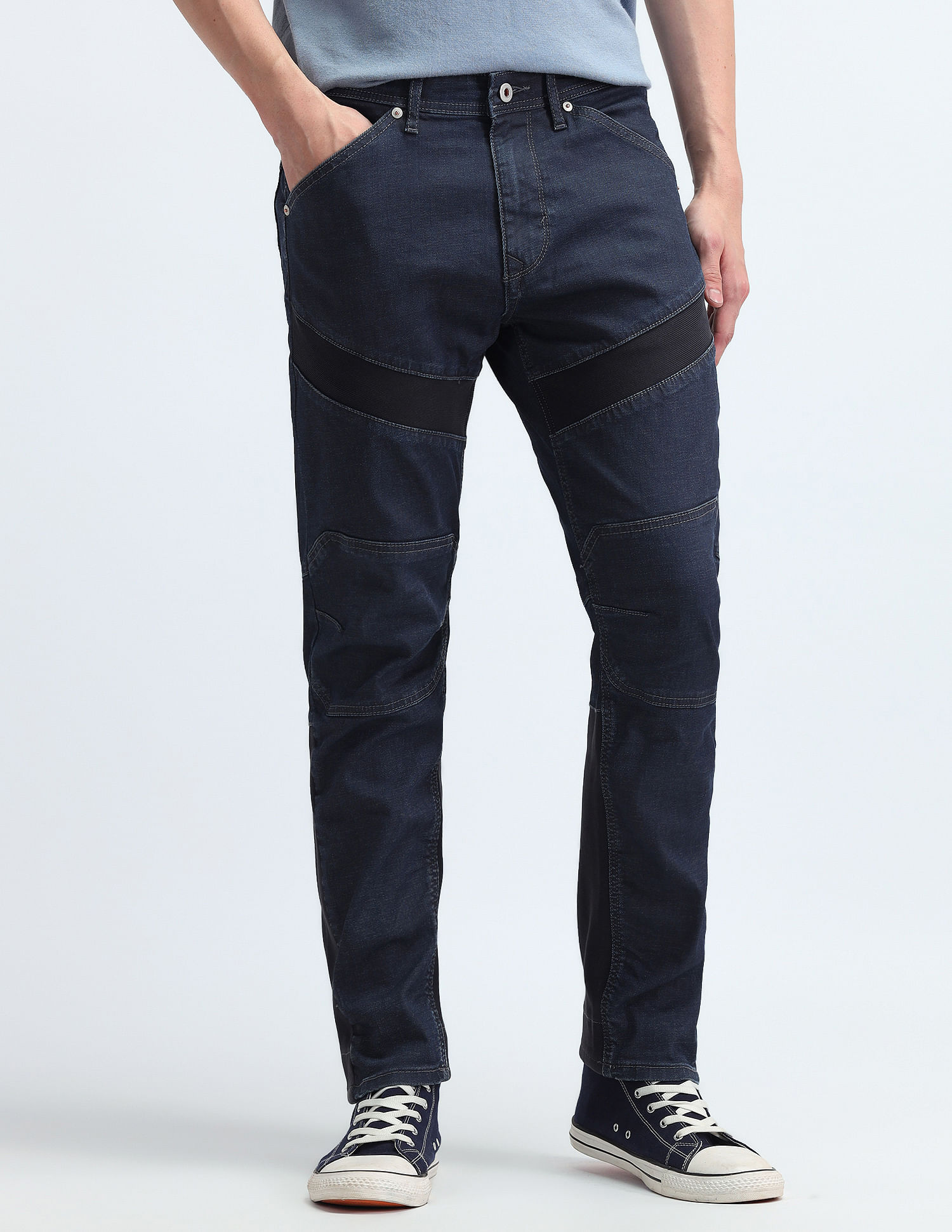 Flying Machine Slash Slim Tapered Fit Blue Jeans