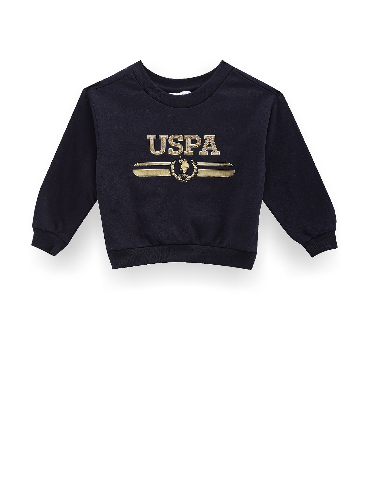 U.S. Polo Assn. Kids Girls Brand Print Sweatshirt