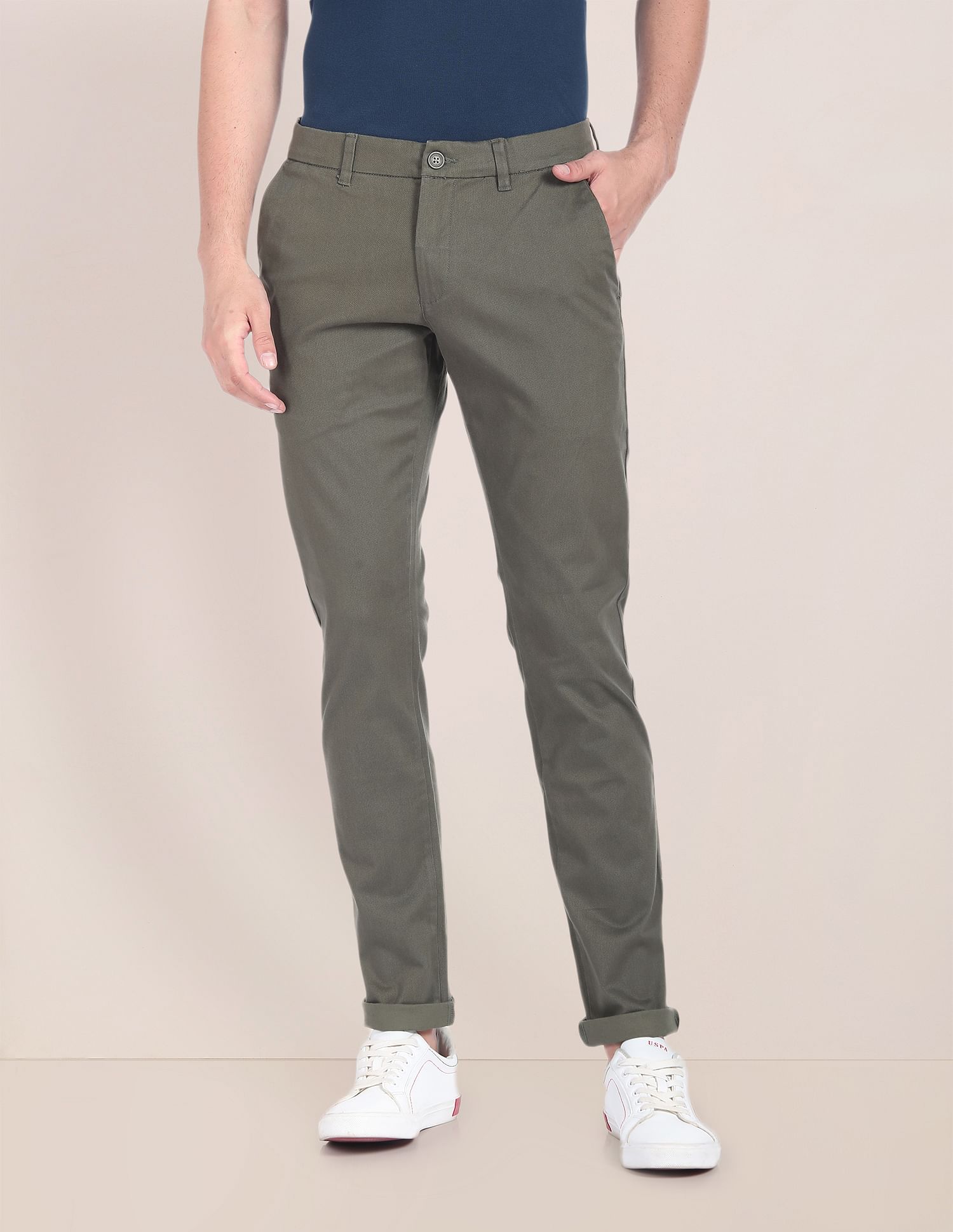 U.S. Polo Assn. Geometric Print Mid Rise Trousers