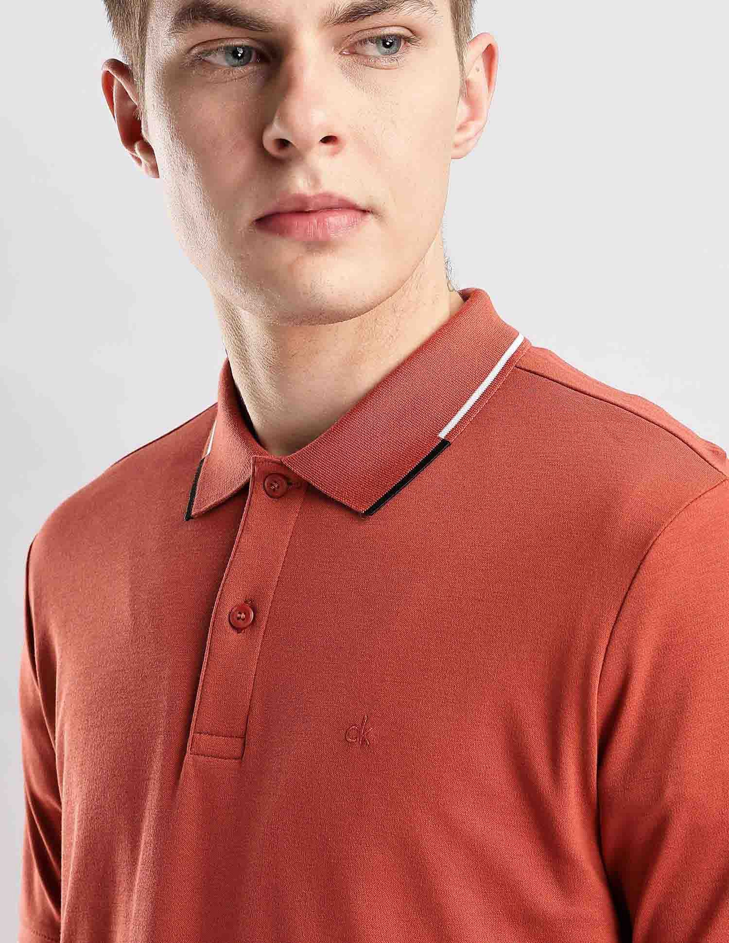 Calvin Klein Jeans Solid Slim Fit Cotton Polo Shirt