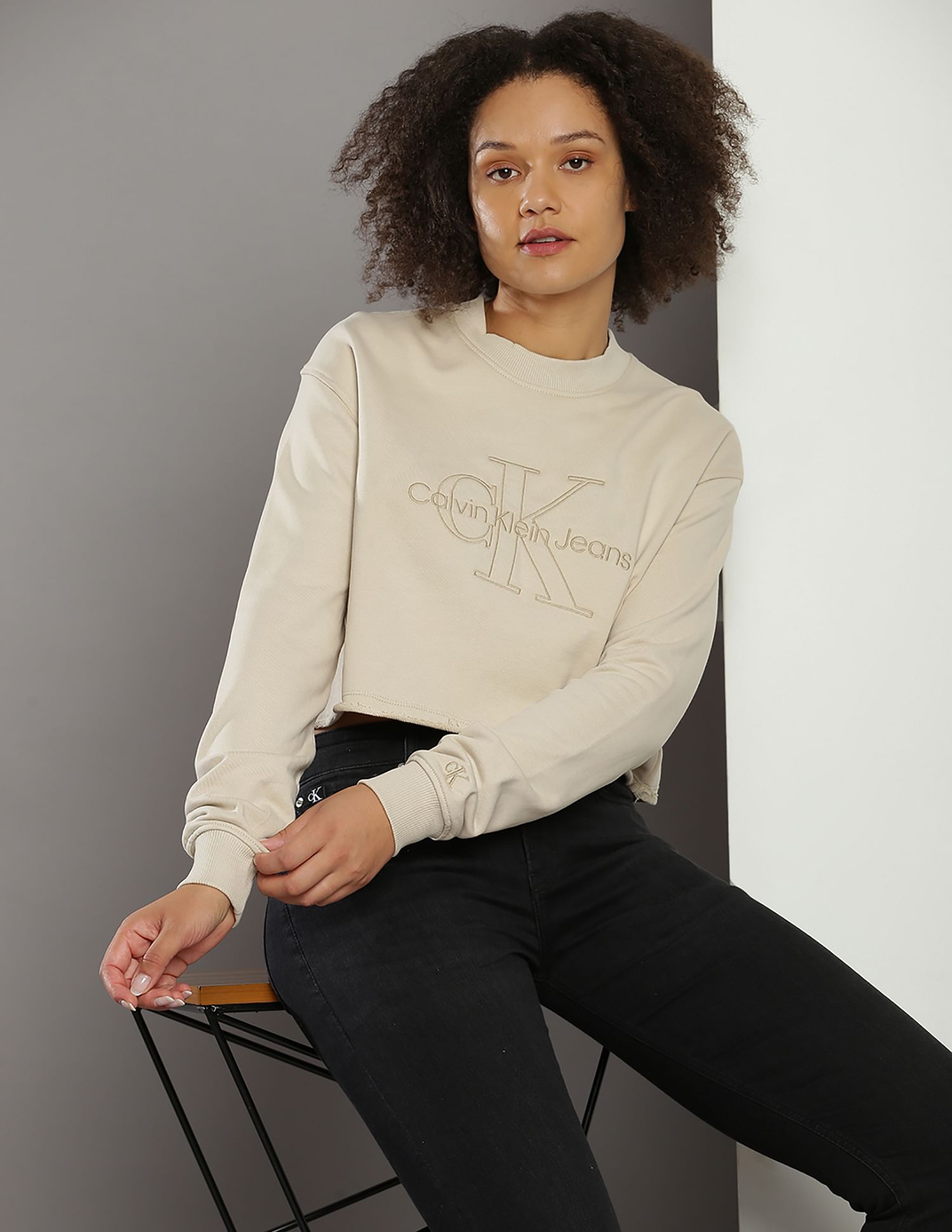 Calvin klein embroidered sweatshirt online