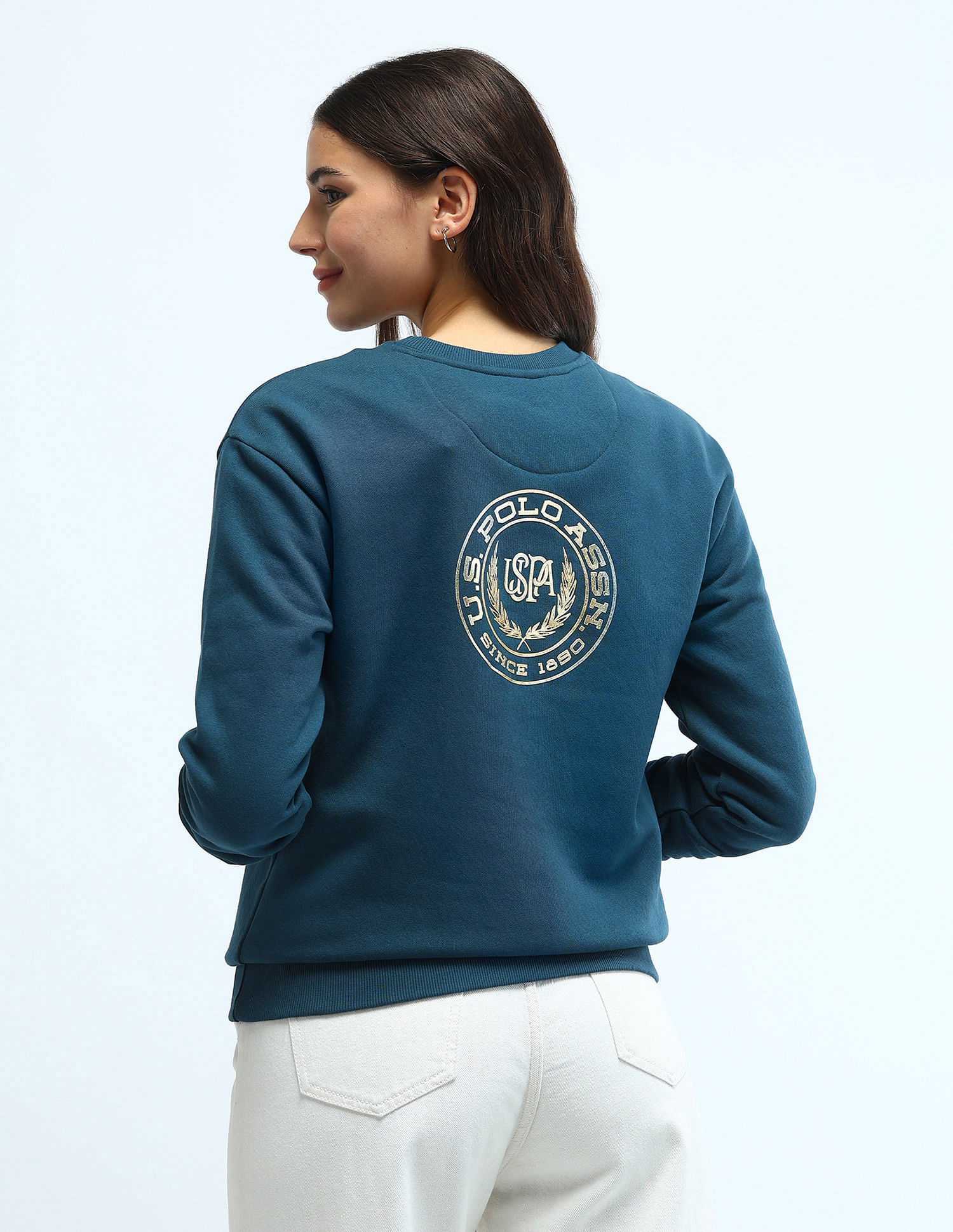 U.S. Polo Assn. Women Hd Print Regular Fit Sweatshirt