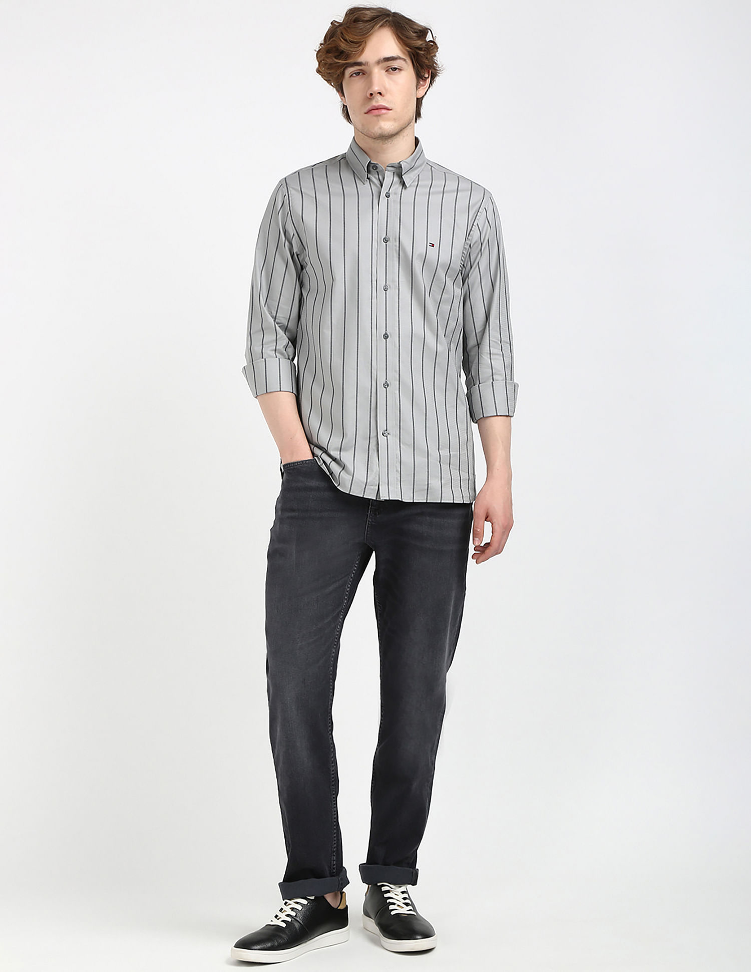 Tommy Hilfiger Textured Dobby Striped Shirt