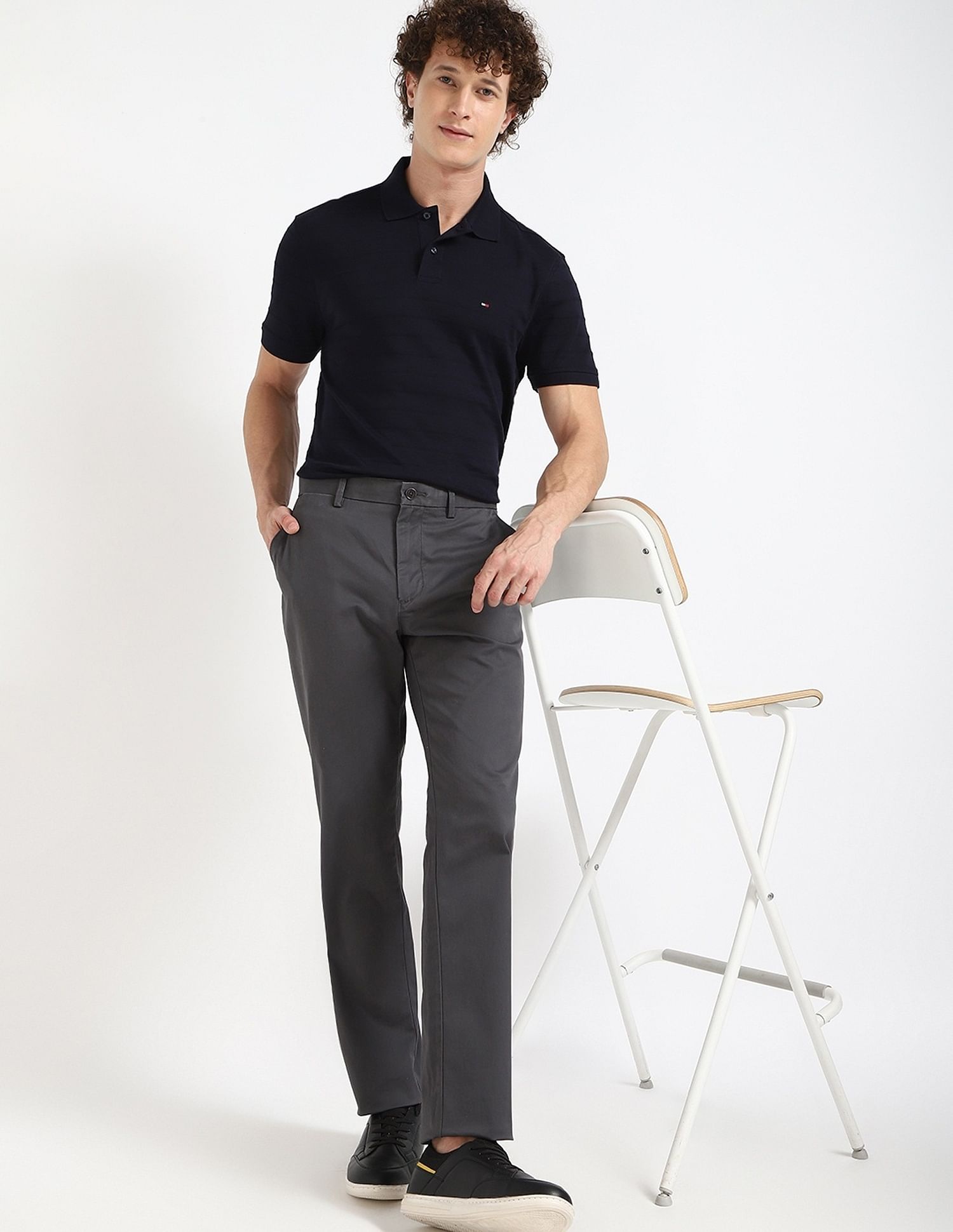 Tommy Hilfiger Solid Regular-Fit Cotton Polo Shirt