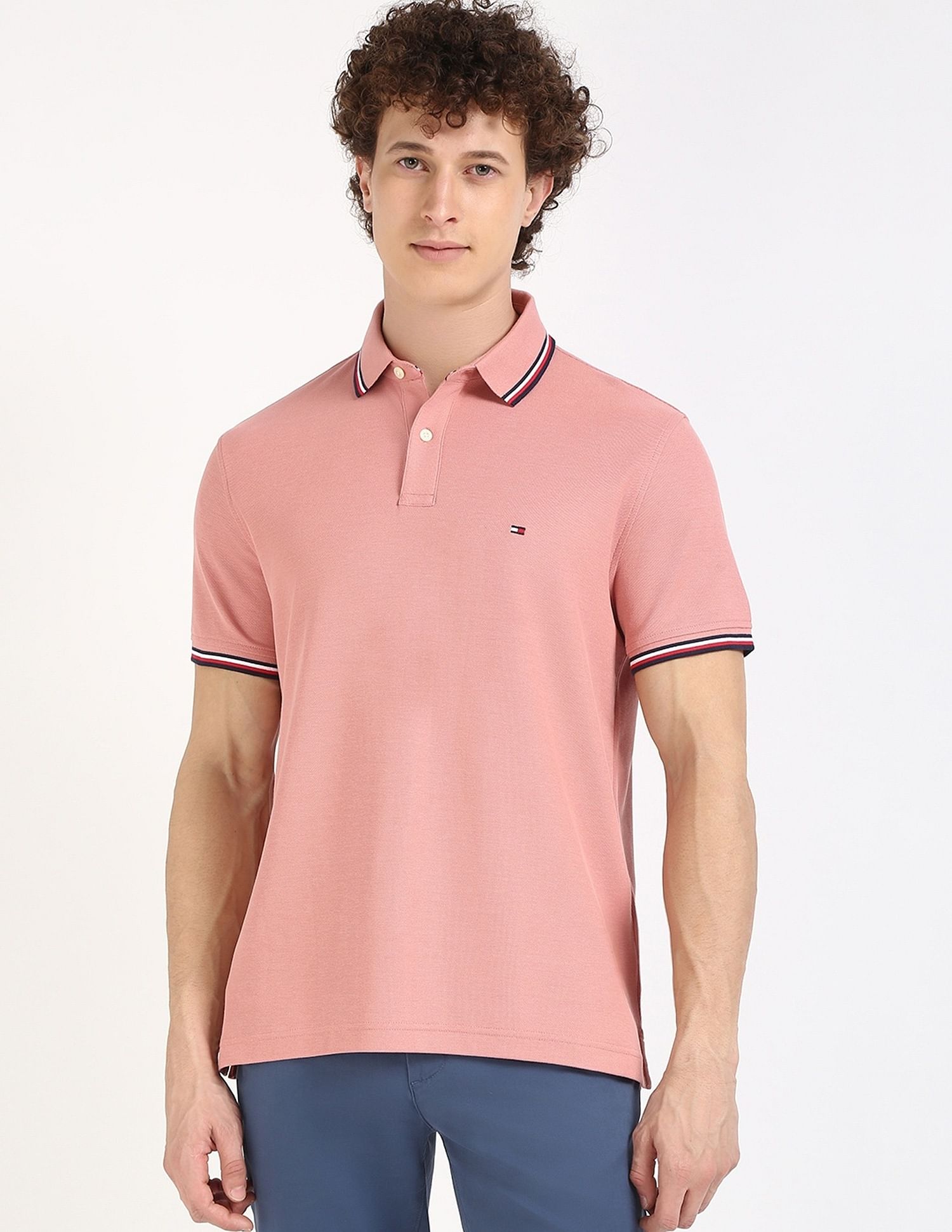 Tommy Hilfiger Solid Regular-Fit Cotton Polo Shirt