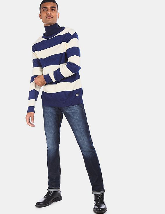 Blue and 2024 white sweater mens