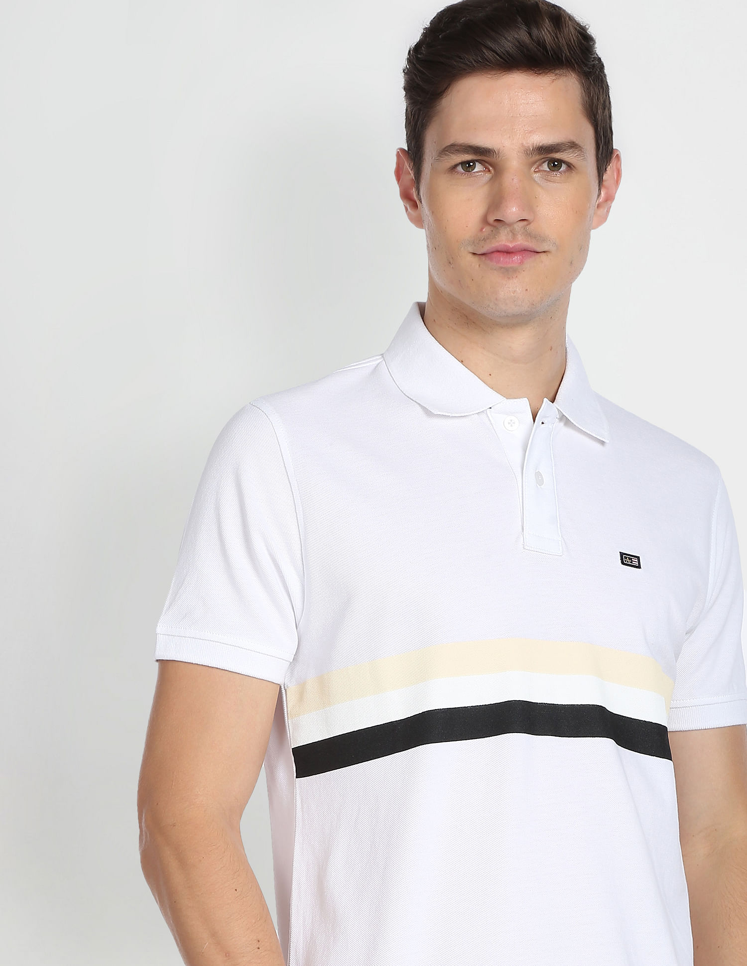 Arrow Sports Horizontal Stripe Cotton Polo Shirt