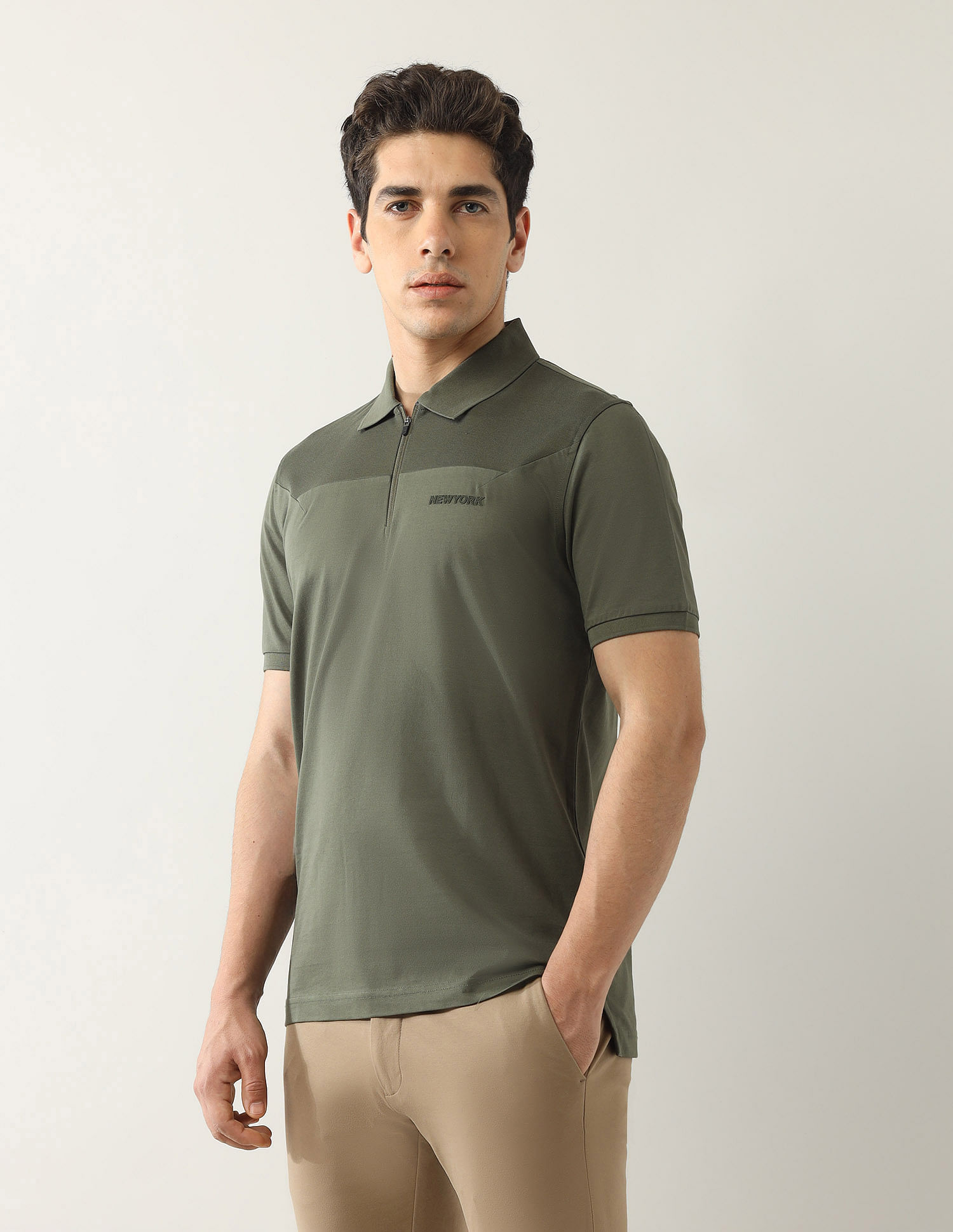 Arrow Newyork Solid Pure Cotton Polo Shirt