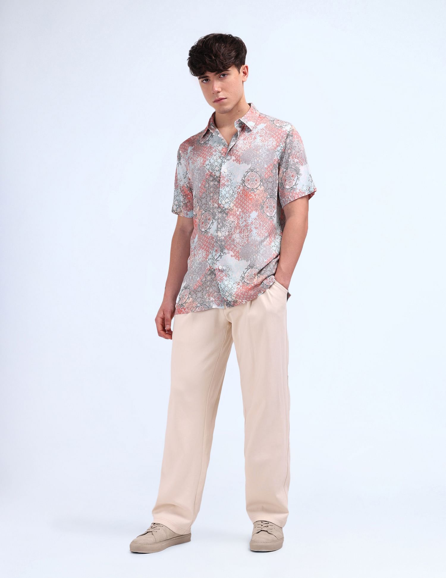 Flying Machine Printed Regular Fit Shirt