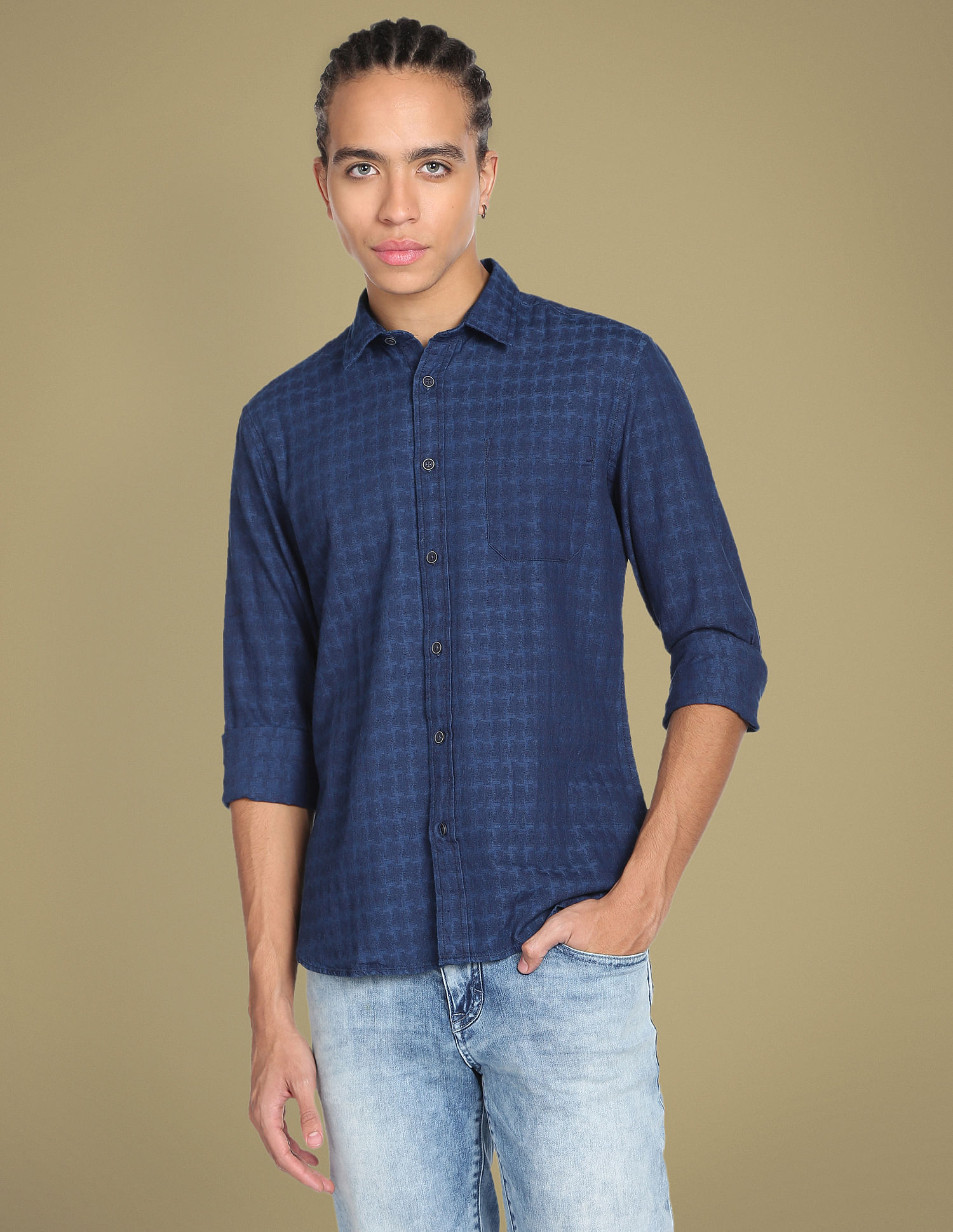 Flying Machine Cotton Slim Fit Shirt