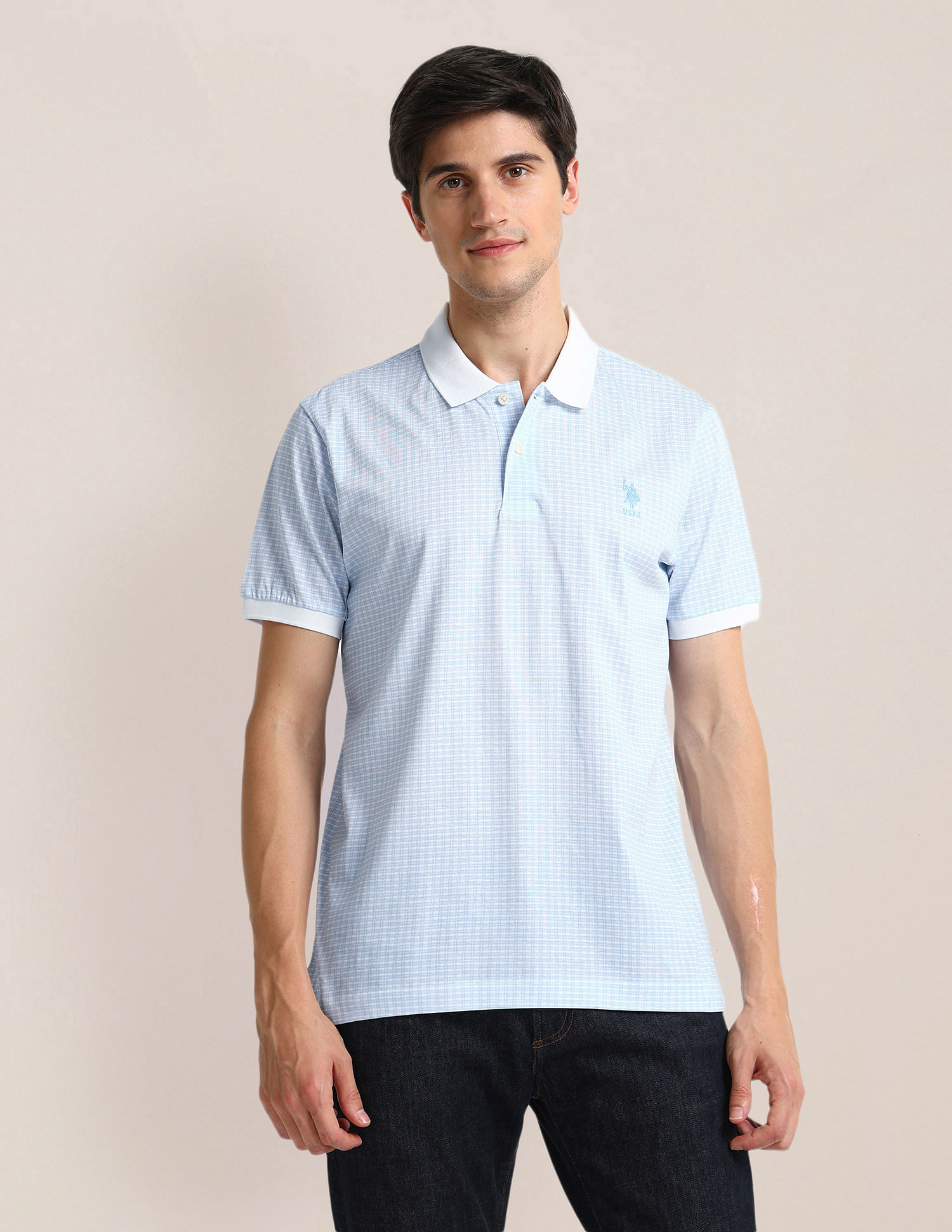 U.S. Polo Assn. Slim Fit Check Polo Shirt
