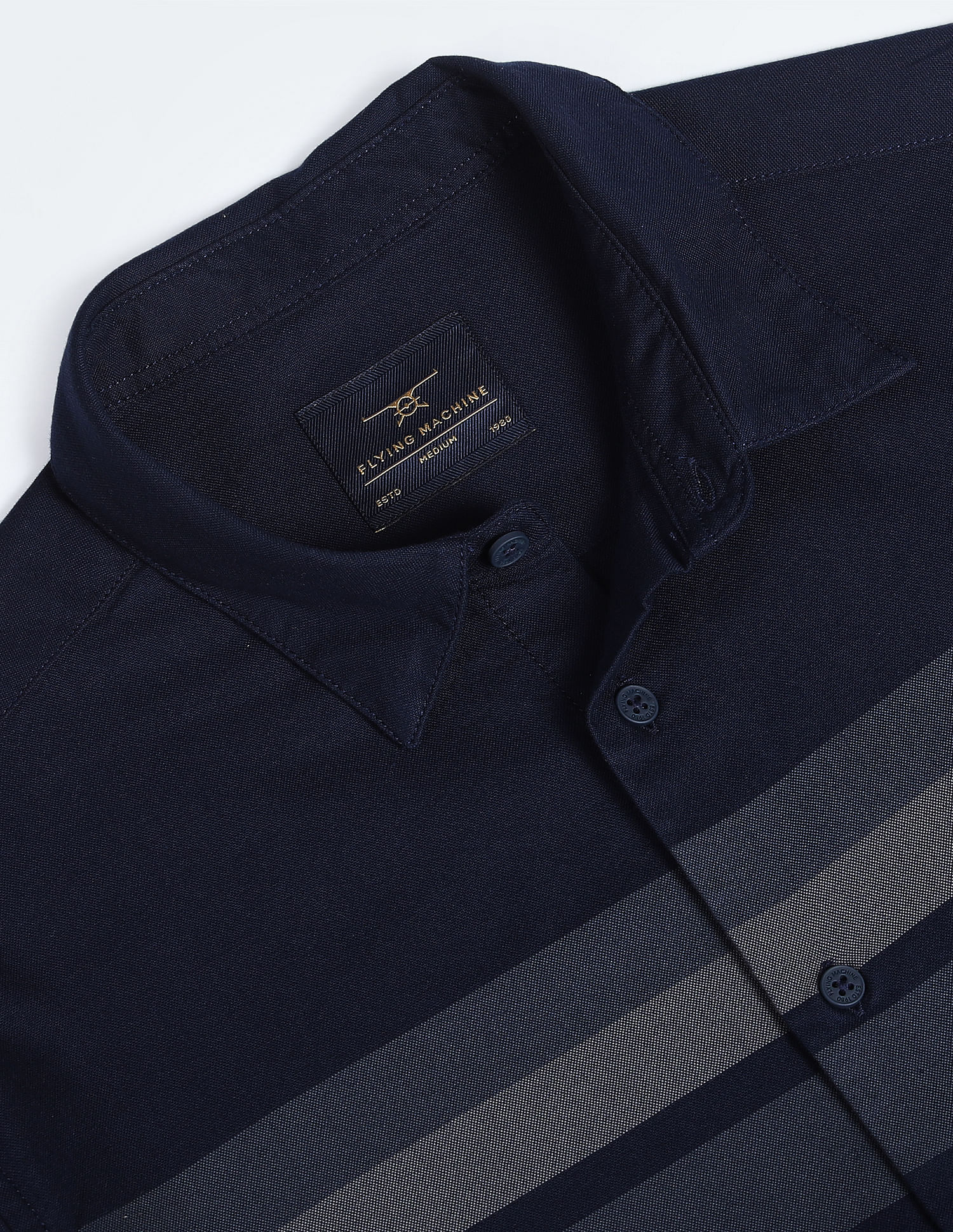 Flying Machine Horizontal Stripe Cotton Shirt