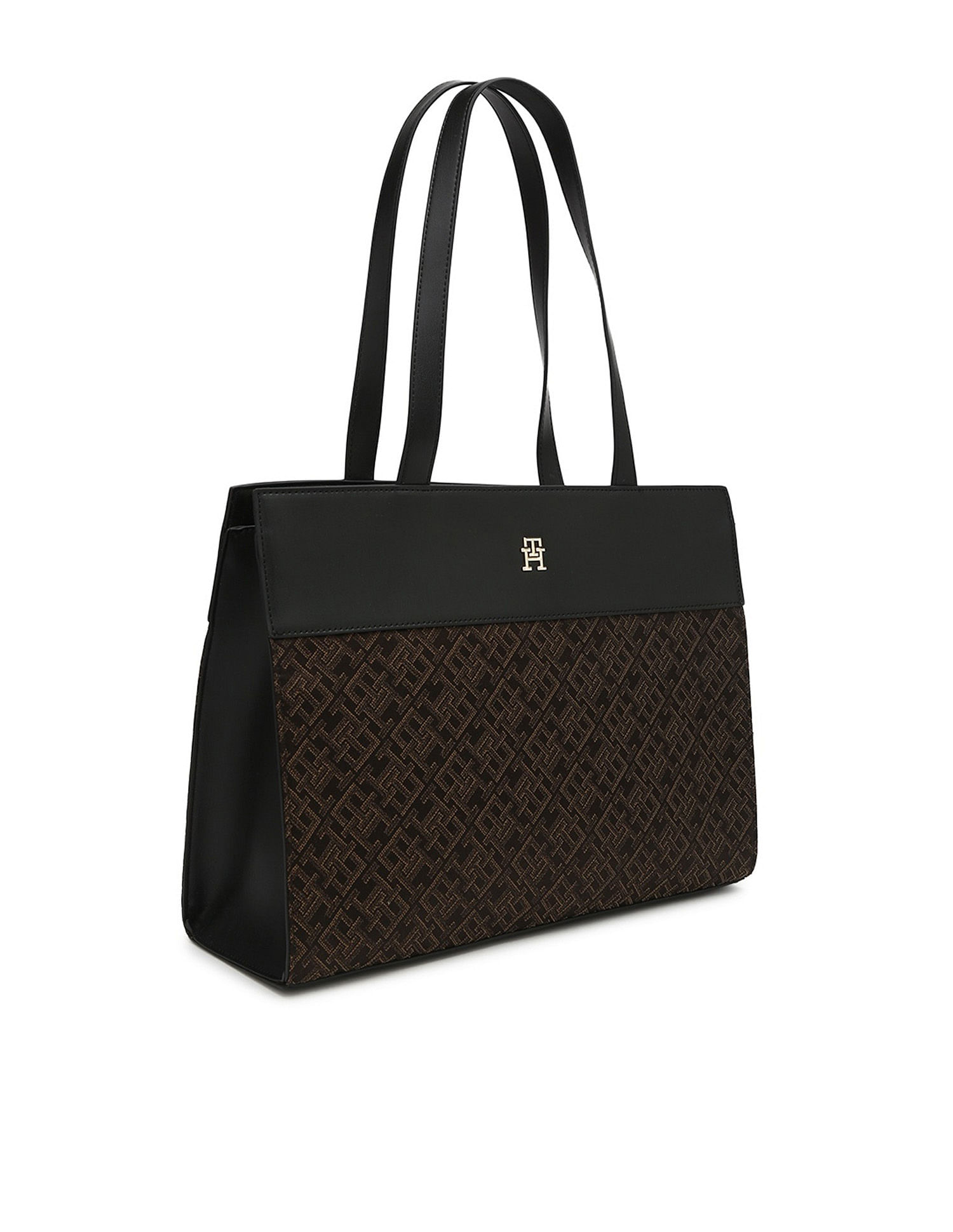 Tommy Hilfiger Logo Black Polyester Tote Bag