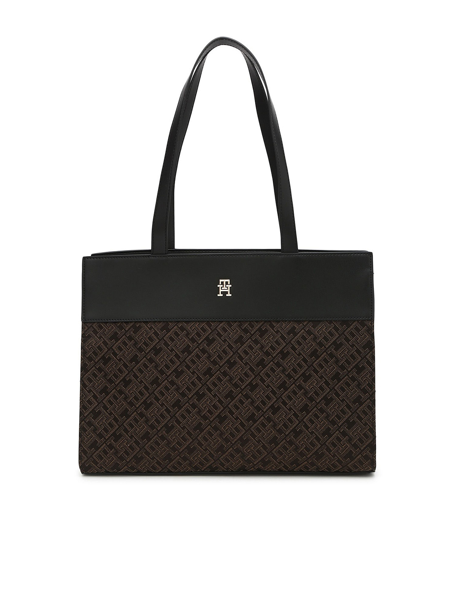 Tommy Hilfiger Logo Black Polyester Tote Bag