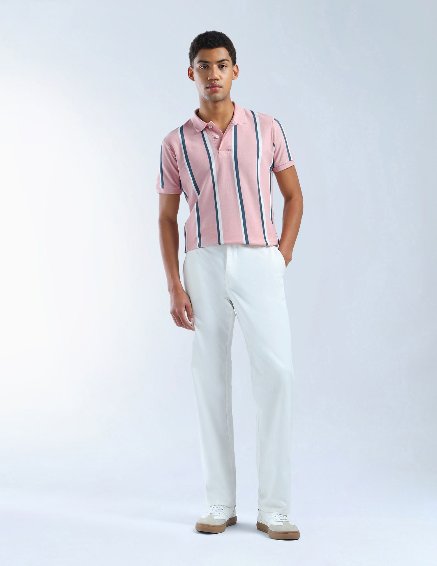 Flying Machine Vertical Striped Digitopia Polo Shirt