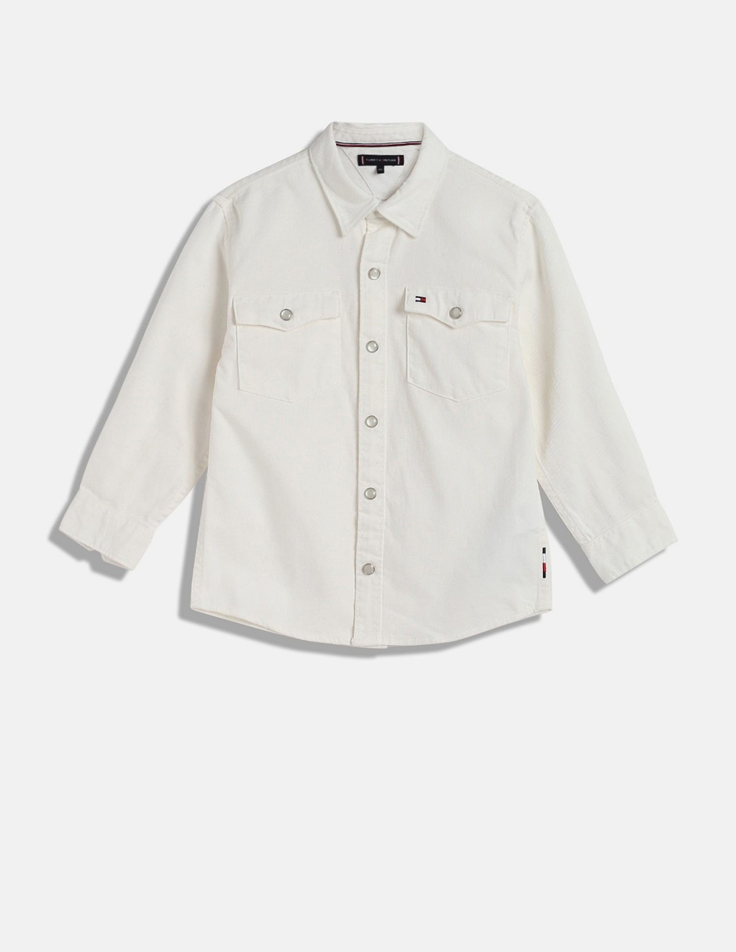 Tommy Hilfiger Kids Boys Solid Regular-Fit Cotton Shirt