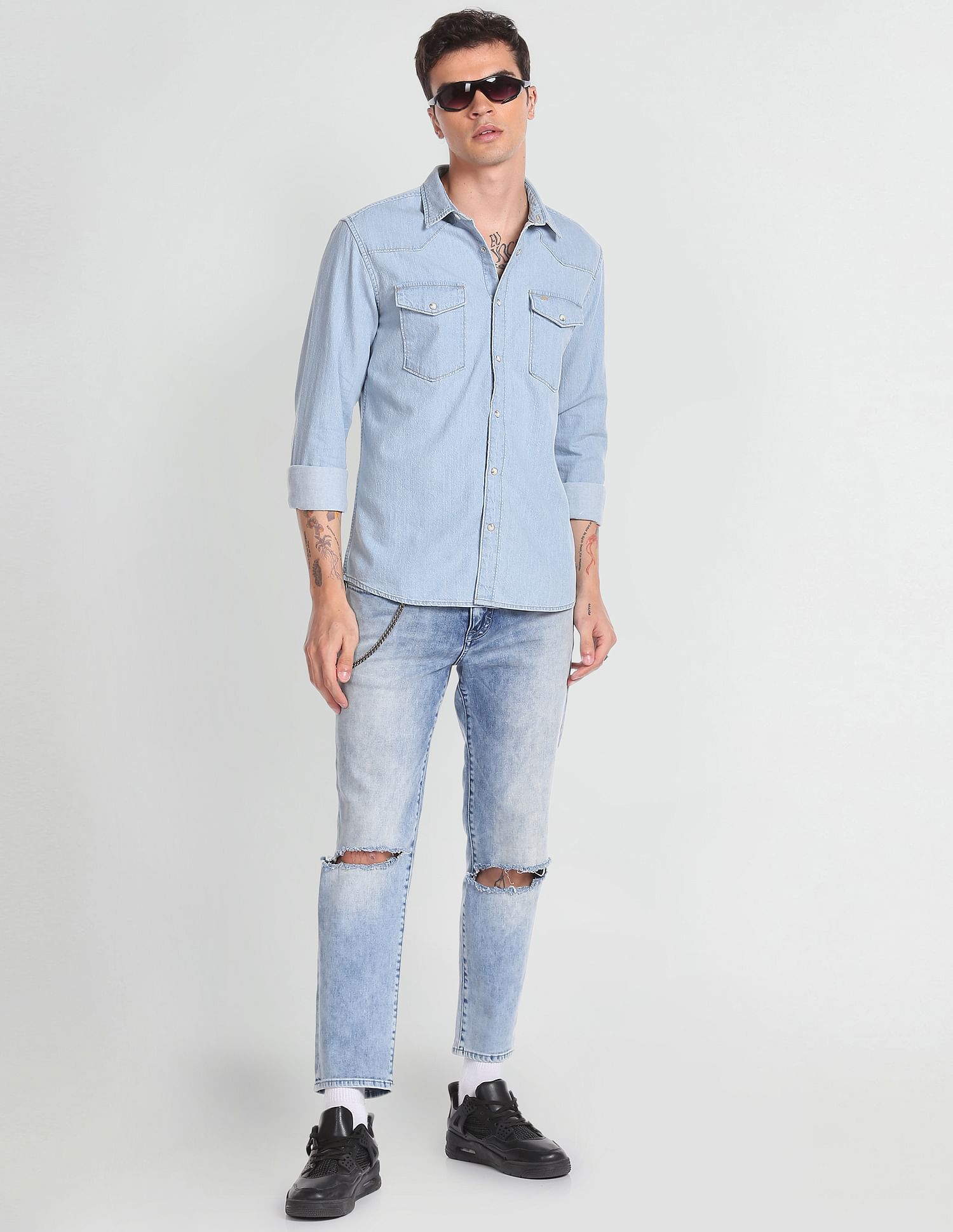 Flying Machine Washed Cotton Shirt