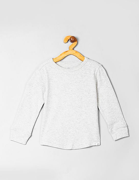 Buy GAP Toddler Boy Grey Textured Long Sleeve T Shirt NNNOW