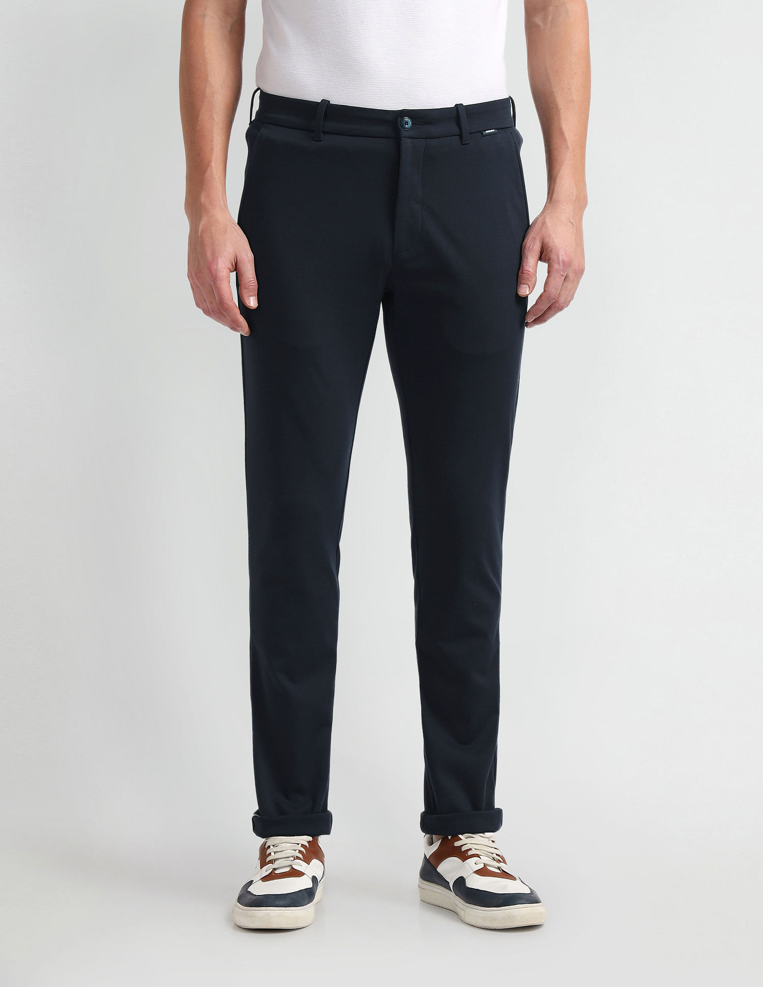 Arrow Sports Mid Rise Smart Flex Trousers