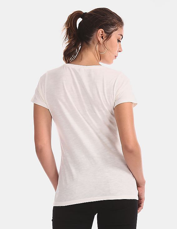 U.S. Polo Assn. Women Brand Print Cotton T-Shirt