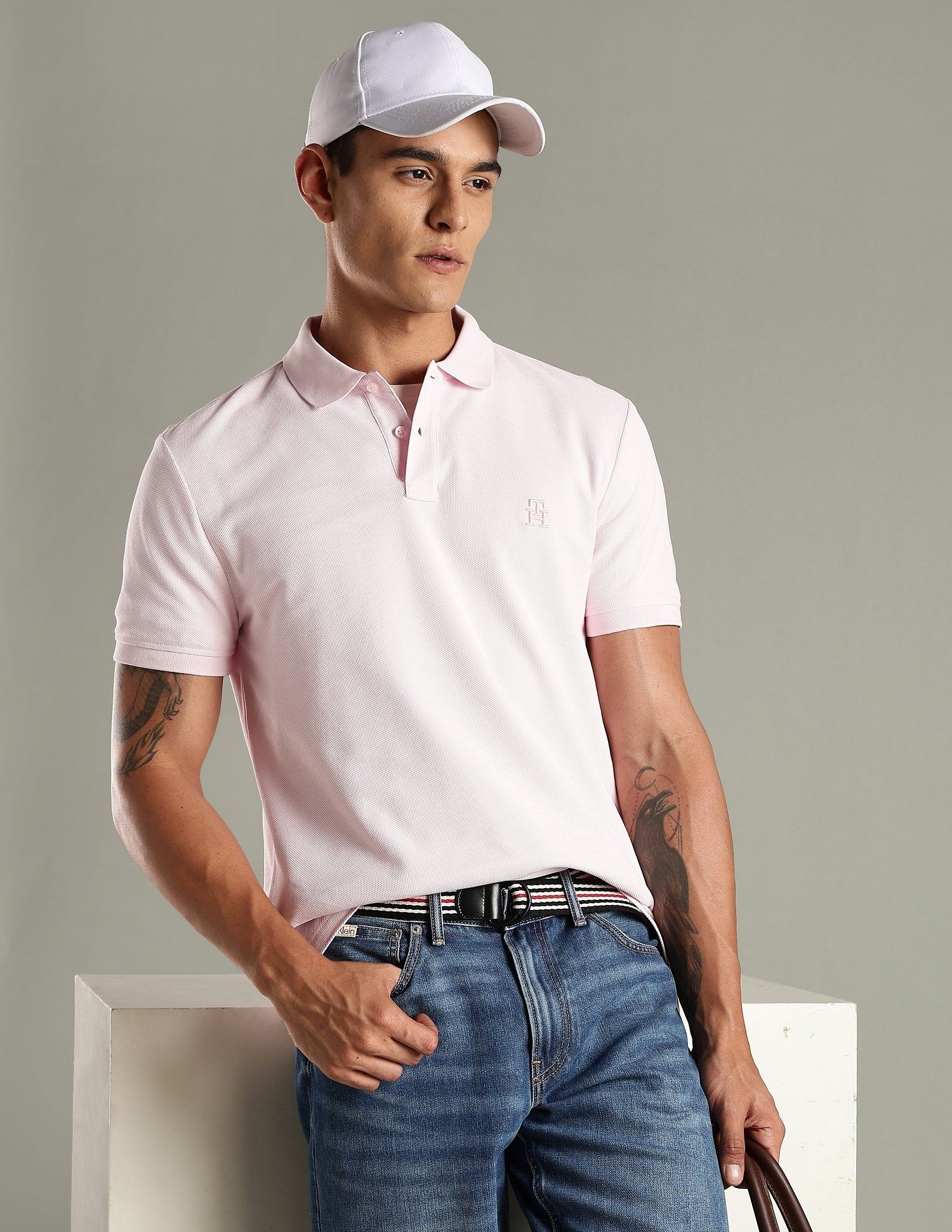 Tommy Hilfiger Embroidered Logo Regular Fit Cotton Polo T- Shirt