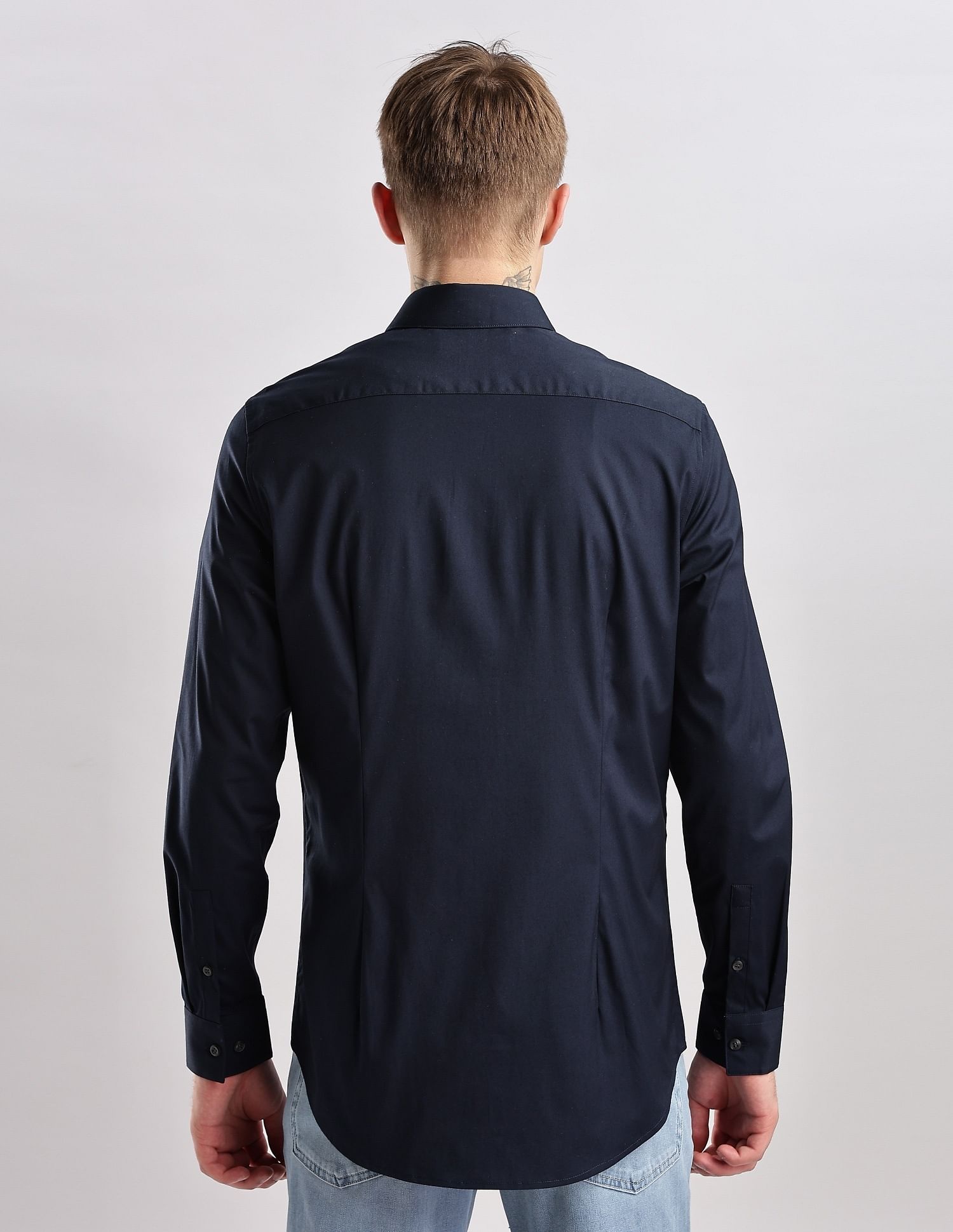 Calvin Klein Jeans Solid Slim Fit Plain Woven Shirt