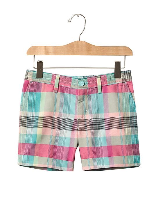 Buy GAP Girls Girls Multi Colour Plaid Midi Shorts - Main Image