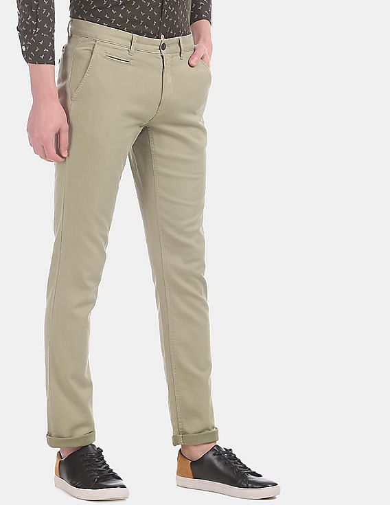 Buy Arrow Sport Mustard Brown Chrysler Fit Casual Trousers - Trousers for  Men 1197590 | Myntra