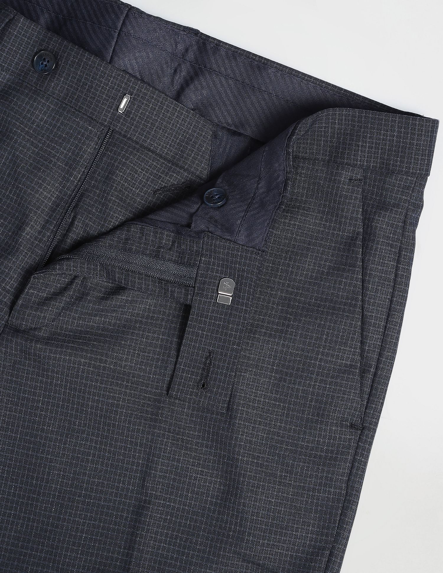 Arrow Micro Check Dobby Formal Trousers