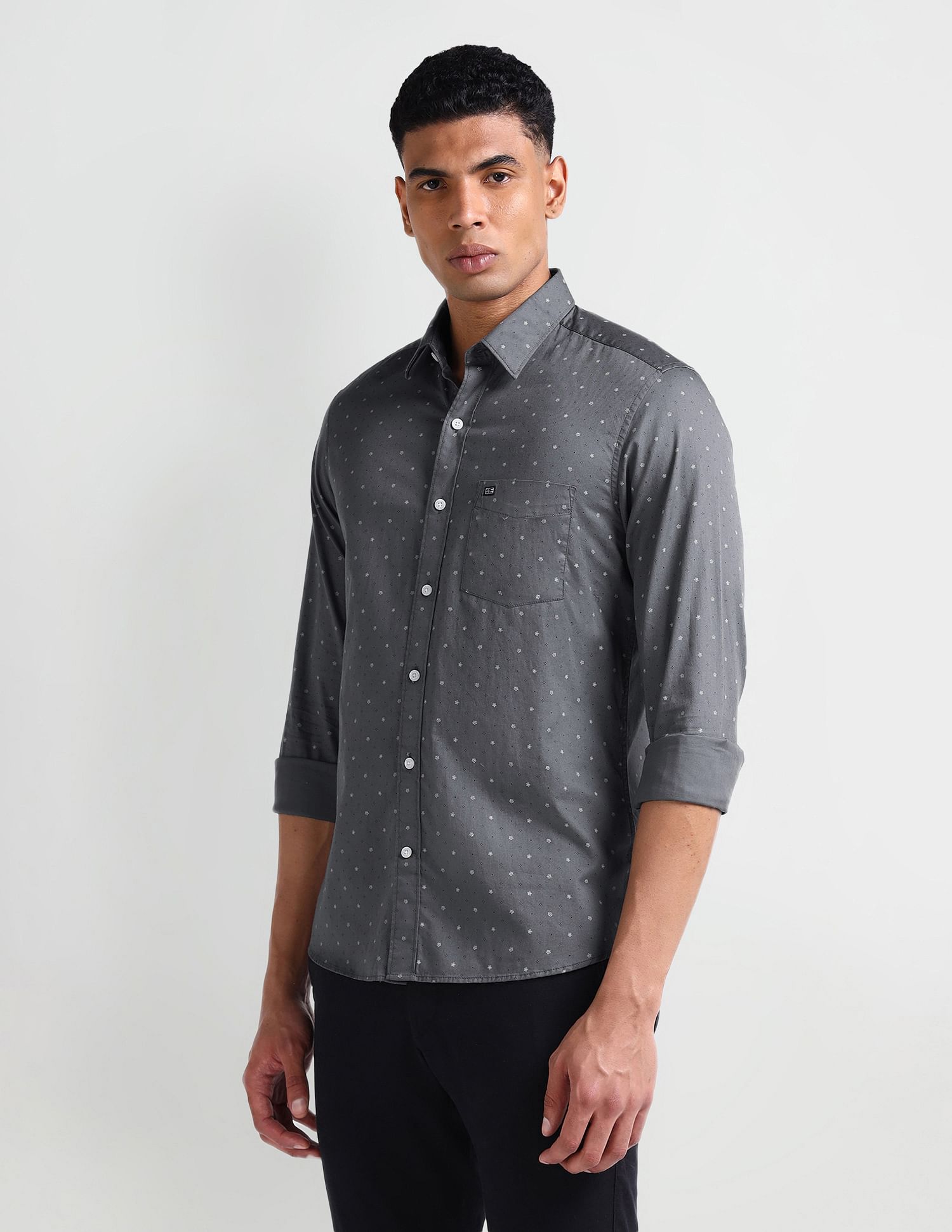Arrow Sports Slim Fit Geometric Print Shirt