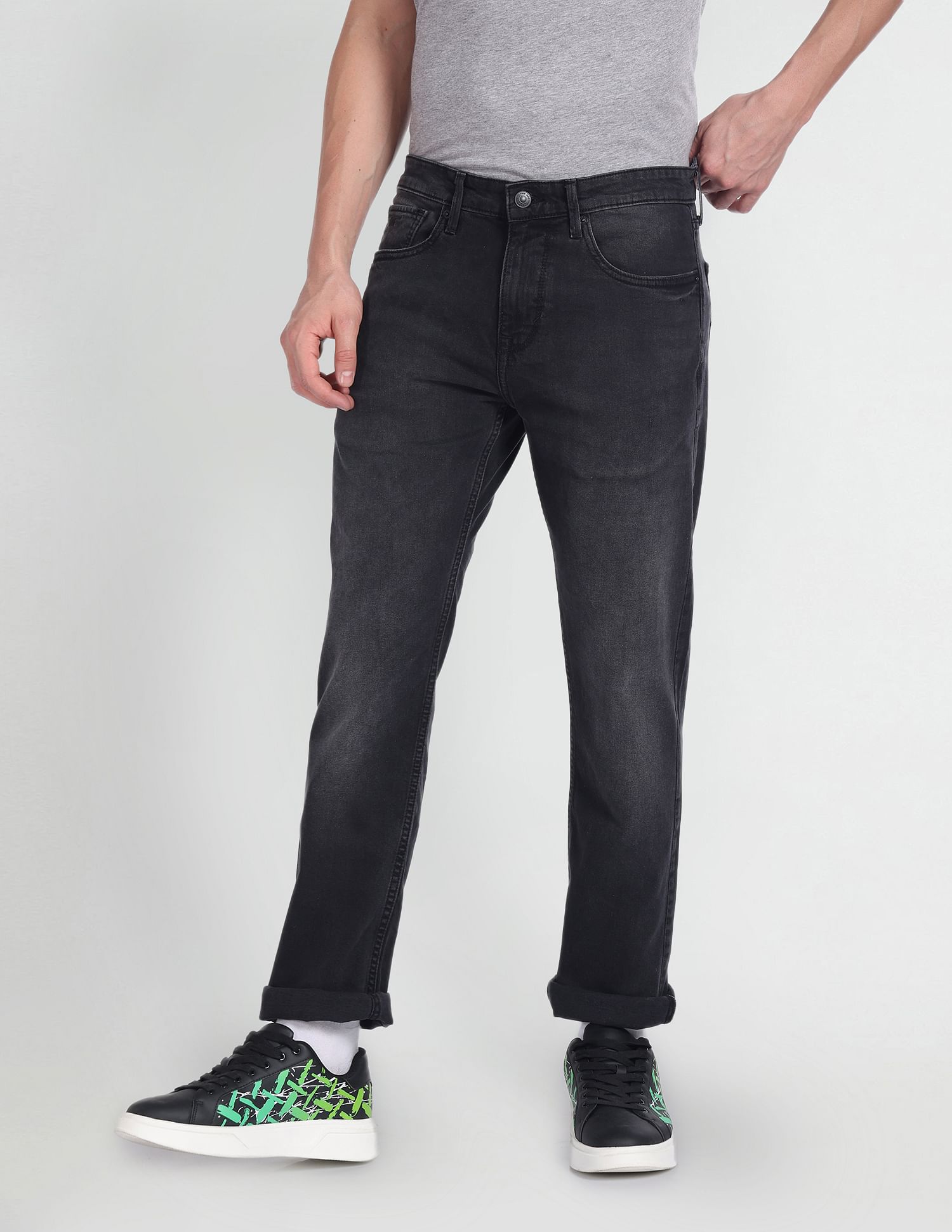 Flying Machine F-Jango Relax Straight Fit Stone Wash Jeans