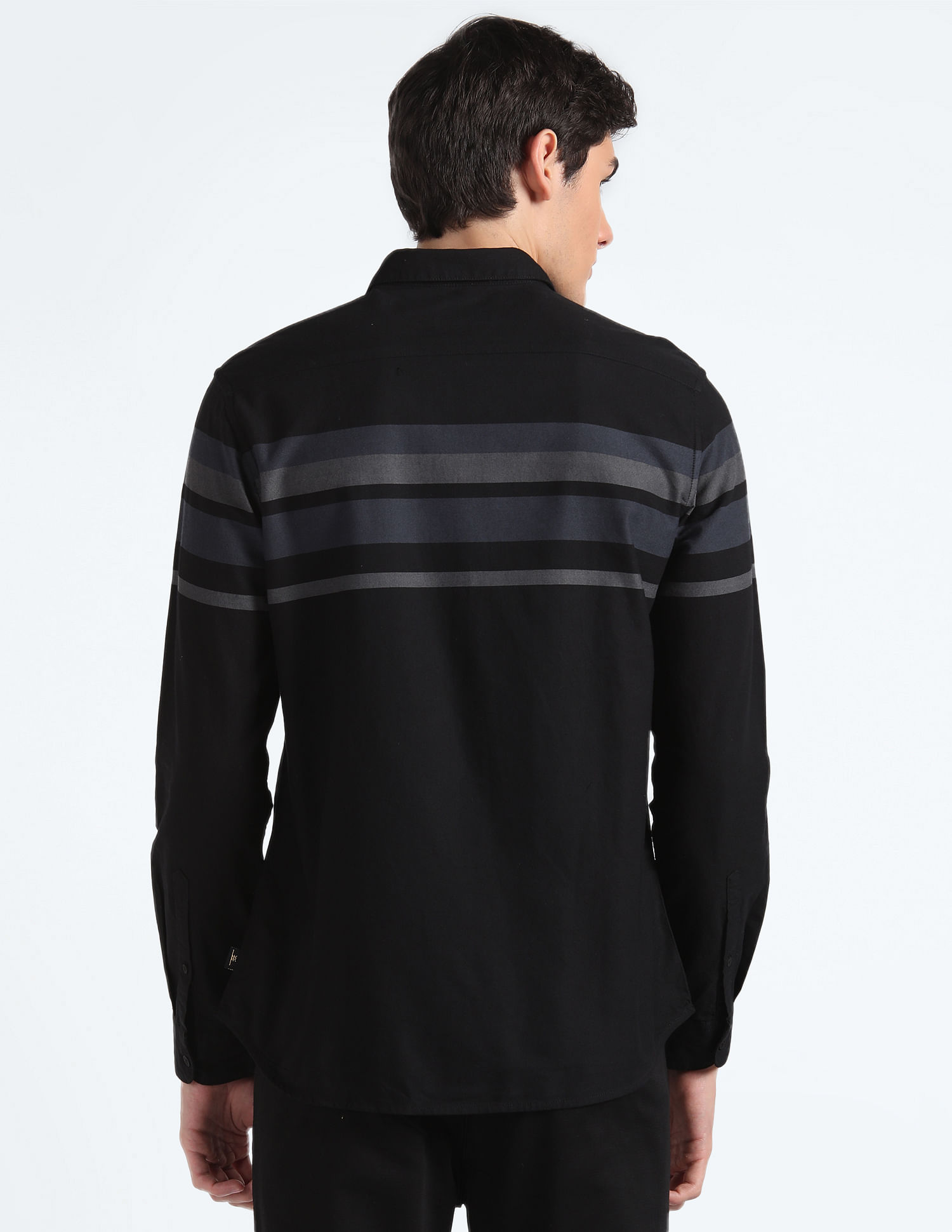 Flying Machine Horizontal Stripe Cotton Shirt