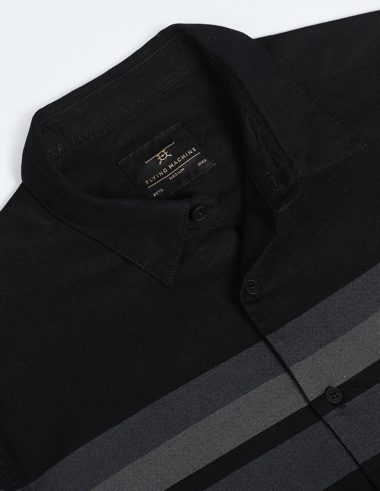 Flying Machine Horizontal Stripe Cotton Shirt