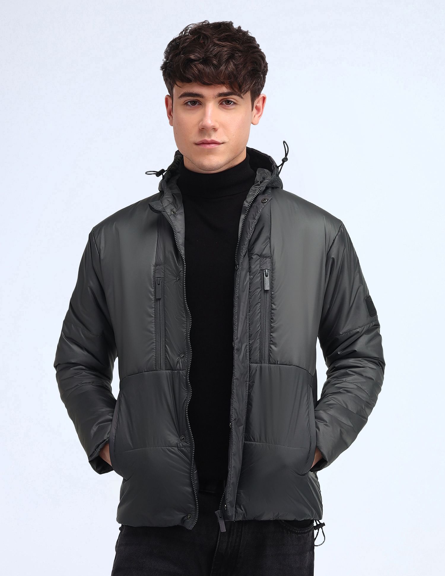 Flying Machine Regular Fit Solid Padded Jacket