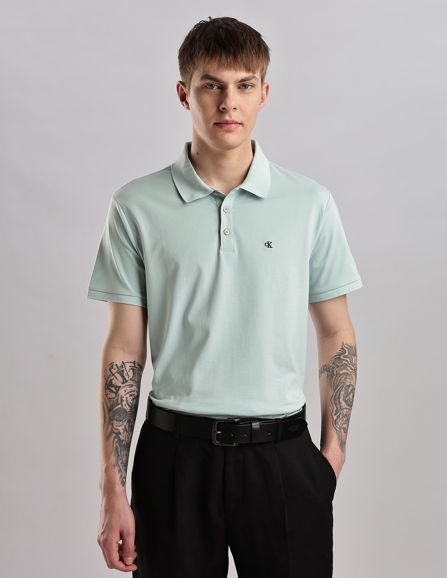 Calvin Klein Jeans Solid Regular Fit Cotton Polo Shirt