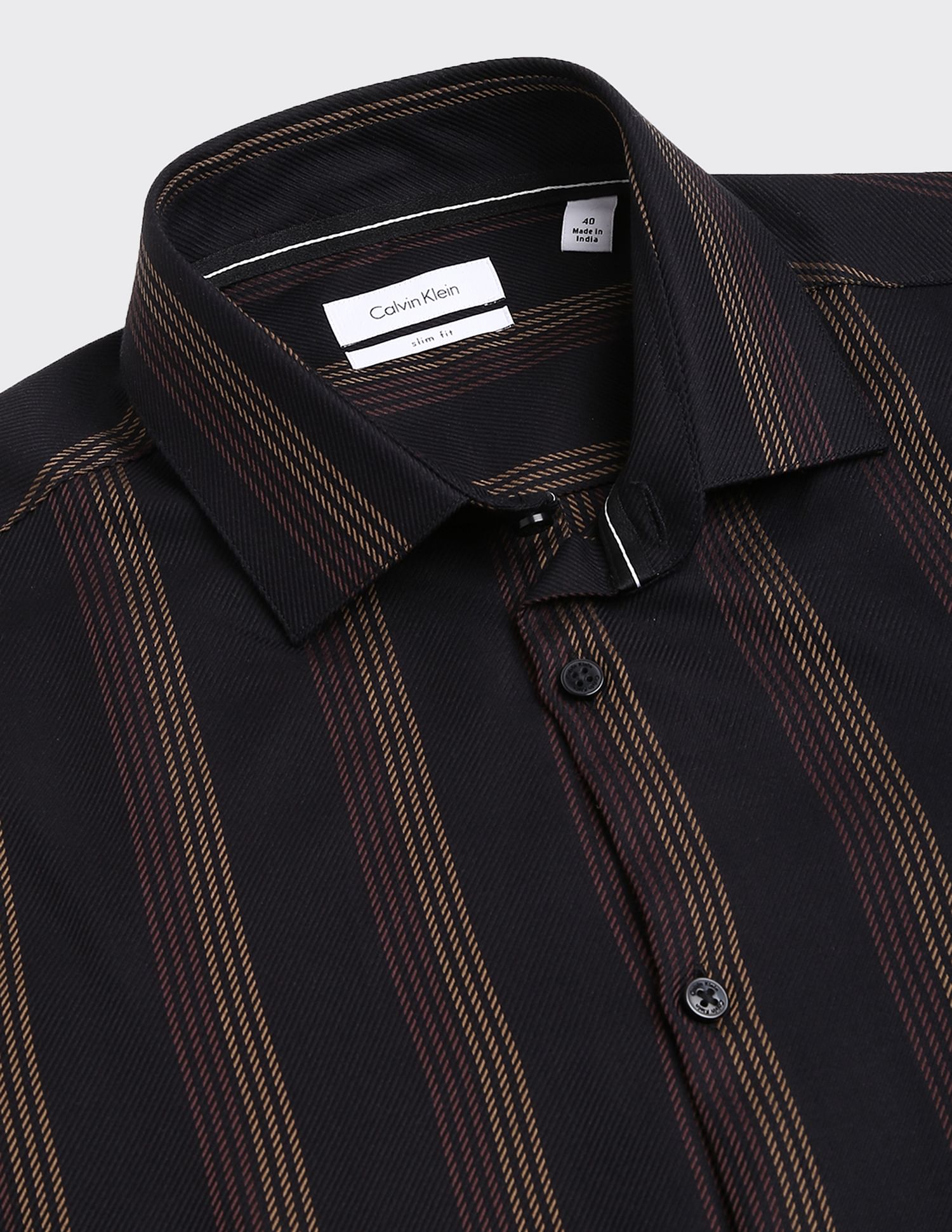 Calvin Klein Vertical Stripe Cotton  Shirt